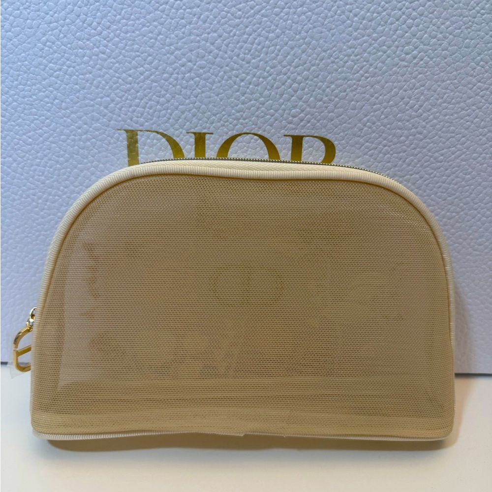 Dior Beauty Beige Embroidered Women's mesh pouch - Picture 3 of 3